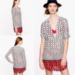 NWT J.Crew  Cotton Voile Cubist Houndstooth Tunic Dress
